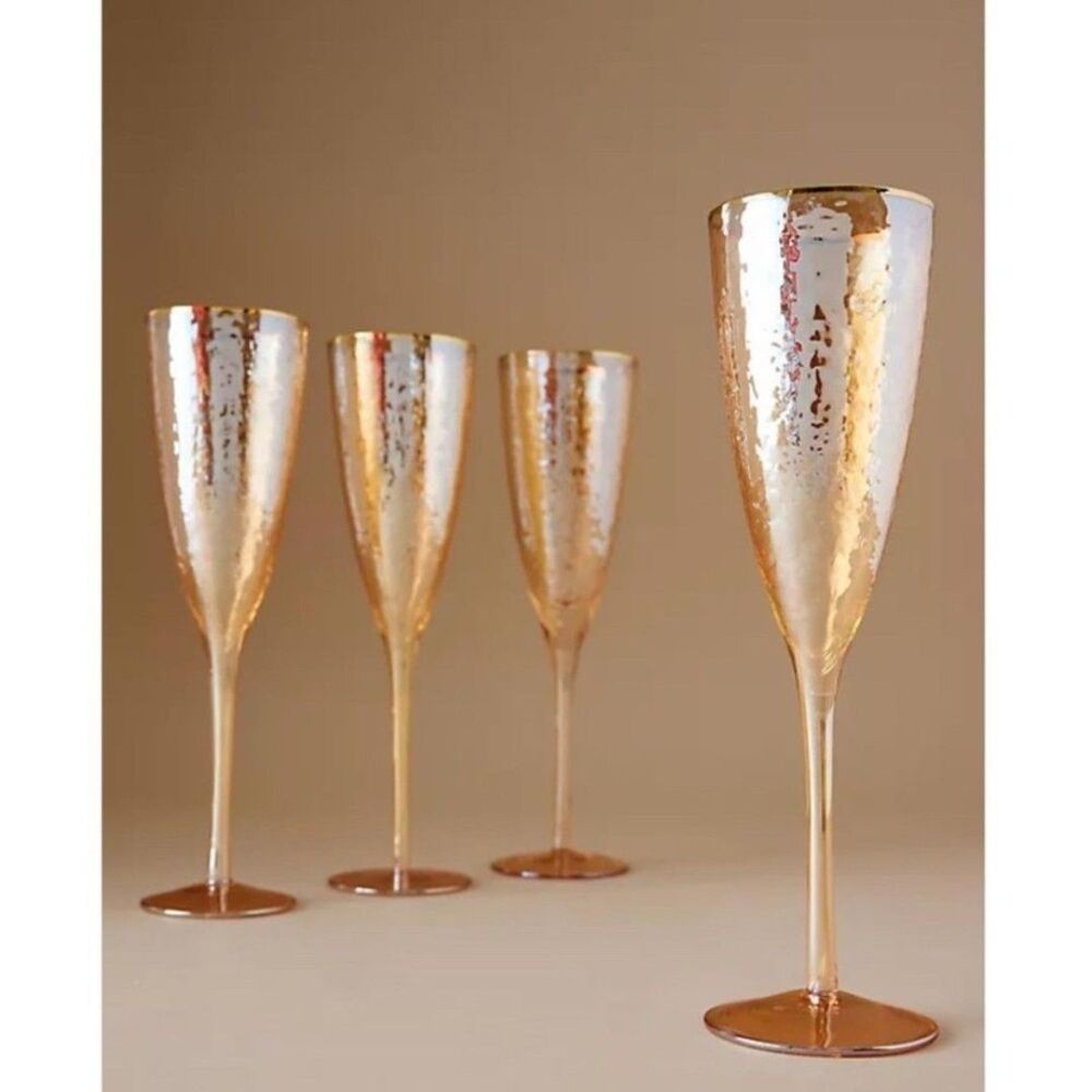 Anthropologie Zaza Lustered Flutes NIB Set of 2